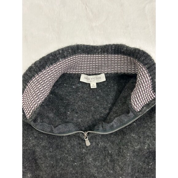 Jack Victor Boy S/P Gray Wool & Cashmere Blend Half-Zip Sweater - Picture 10 of 12